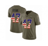 Men Nike Green Bay Packers #47 Jake Ryan Limited Olive USA Flag 2017 Salute to Service NFL Jersey