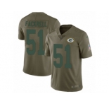 Men Nike Green Bay Packers #51 Kyler Fackrell Limited Olive 2017 Salute to Service NFL Jersey