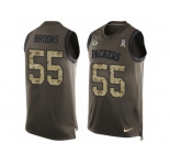 Men Nike Green Bay Packers #55 Ahmad Brooks Limited Green Salute to Service Tank Top NFL Jersey