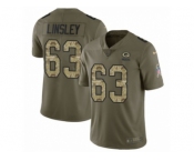 Men Nike Green Bay Packers #63 Corey Linsley Limited Olive Camo 2017 Salute to Service NFL Jersey