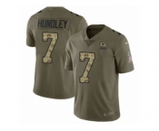 Men Nike Green Bay Packers #7 Brett Hundley Limited Olive Camo 2017 Salute to Service NFL Jersey