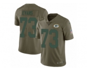 Men Nike Green Bay Packers #73 Jahri Evans Limited Olive 2017 Salute to Service NFL Jersey
