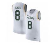 Men Nike Green Bay Packers #8 Justin Vogel White Rush Player Name & Number Tank Top NFL Jersey