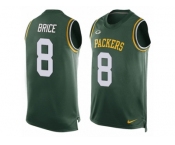 Men Nike Green Bay Packers #8 Kentrell Brice Limited Green Player Name & Number Tank Top NFL Jersey