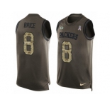 Men Nike Green Bay Packers #8 Kentrell Brice Limited Green Salute to Service Tank Top NFL Jersey