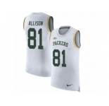 Men Nike Green Bay Packers #81 Geronimo Allison White Rush Player Name & Number Tank Top NFL Jersey