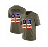 Men Nike Green Bay Packers #82 Richard Rodgers Limited Olive USA Flag 2017 Salute to Service NFL Jersey