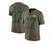 Men Nike Green Bay Packers #87 Jordy Nelson Limited Olive 2017 Salute to Service NFL Jersey