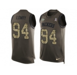 Men Nike Green Bay Packers #94 Dean Lowry Limited Green Salute to Service Tank Top NFL Jersey