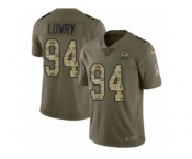 Men Nike Green Bay Packers #94 Dean Lowry Limited Olive Camo 2017 Salute to Service NFL Jersey