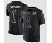 Men's Green Bay Packers #1 Micah Parsons Black 2026 F.U.S.E. Salute to Service Limited Football Stitched Jersey