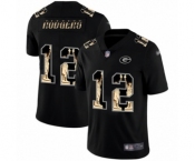 Men's Green Bay Packers #12 Aaron Rodgers Limited Black Statue of Liberty Limited Football Jersey