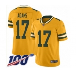 Men's Green Bay Packers #17 Davante Adams Limited Gold Inverted Legend 100th Season Football Jersey