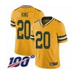 Men's Green Bay Packers #20 Kevin King Limited Gold Rush Vapor Untouchable 100th Season Football Jersey