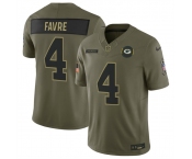 Men's Green Bay Packers #4 Brett Favre Olive 2025 F.U.S.E. Salute to Service Limited Football Stitched Jersey