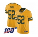 Men's Green Bay Packers #52 Rashan Gary Limited Gold Rush Vapor Untouchable 100th Season Football Jersey