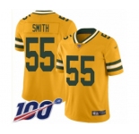 Men's Green Bay Packers #55 Za'Darius Smith Limited Gold Inverted Legend 100th Season Football Jersey