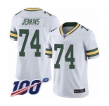 Men's Green Bay Packers #74 Elgton Jenkins White Vapor Untouchable Limited Player 100th Season Football Jersey