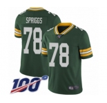 Men's Green Bay Packers #78 Jason Spriggs Green Team Color Vapor Untouchable Limited Player 100th Season Football Jersey