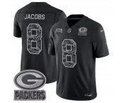 Men's Green Bay Packers #8 Josh Jacobs Black 2026 F.U.S.E. Salute to Service Limited Football Stitched Jersey