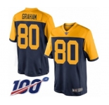Men's Green Bay Packers #80 Jimmy Graham Limited Navy Blue Alternate 100th Season Football Jersey