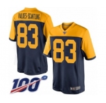Men's Green Bay Packers #83 Marquez Valdes-Scantling Limited Navy Blue Alternate 100th Season Football Jersey
