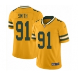 Men's Green Bay Packers #91 Preston Smith Limited Gold Inverted Legend Football Jersey