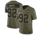 Men's Green Bay Packers #92 Reggie White Olive 2025 F.U.S.E. Salute to Service Limited Football Stitched Jersey