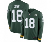 Men's Nike Green Bay Packers #18 Randall Cobb Limited Green Therma Long Sleeve NFL Jersey