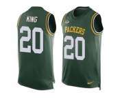 Men's Nike Green Bay Packers #20 Kevin King Limited Green Player Name & Number Tank Top NFL Jersey