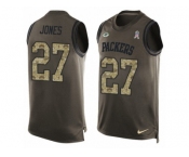 Men's Nike Green Bay Packers #27 Josh Jones Limited Green Salute to Service Tank Top NFL Jersey