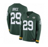 Men's Nike Green Bay Packers #29 Kentrell Brice Limited Green Therma Long Sleeve NFL Jersey