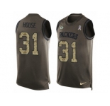 Men's Nike Green Bay Packers #31 Davon House Limited Green Salute to Service Tank Top NFL Jersey