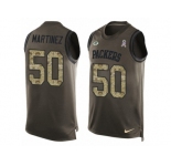 Men's Nike Green Bay Packers #50 Blake Martinez Limited Green Salute to Service Tank Top NFL Jersey