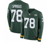 Men's Nike Green Bay Packers #78 Jason Spriggs Limited Green Therma Long Sleeve NFL Jersey