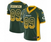 Men's Nike Green Bay Packers #89 Dave Robinson Limited Green Rush Drift Fashion NFL Jersey