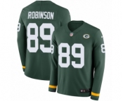 Men's Nike Green Bay Packers #89 Dave Robinson Limited Green Therma Long Sleeve NFL Jersey