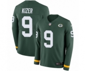 Men's Nike Green Bay Packers #9 DeShone Kizer Limited Green Therma Long Sleeve NFL Jersey