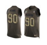 Men's Nike Green Bay Packers #90 Montravius Adams Limited Green Salute to Service Tank Top NFL Jersey