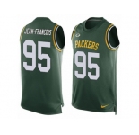 Men's Nike Green Bay Packers #95 Ricky Jean-Francois Limited Green Player Name & Number Tank Top NFL Jersey