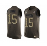 Nike Green Bay Packers #15 Bart Starr Green Men's Stitched NFL Limited Salute To Service Tank Top Jersey