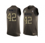 Nike Green Bay Packers #42 Morgan Burnett Green Men's Stitched NFL Limited Salute To Service Tank Top Jersey