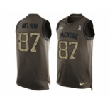 Nike Green Bay Packers #87 Jordy Nelson Green Men's Stitched NFL Limited Salute To Service Tank Top Jersey