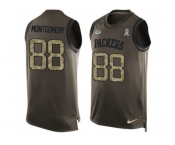 Nike Green Bay Packers #88 Ty Montgomery Green Men's Stitched NFL Limited Salute To Service Tank Top Jersey