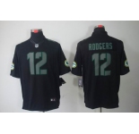 nike nfl jerseys green bay packers #12 rodgers black[nike limited]