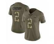 Women Nike Green Bay Packers #2 Mason Crosby Limited Olive Camo 2017 Salute to Service NFL Jersey