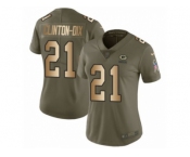Women Nike Green Bay Packers #21 Ha Ha Clinton-Dix Limited Olive Gold 2017 Salute to Service NFL Jersey