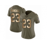 Women Nike Green Bay Packers #23 Damarious Randall Limited Olive Gold 2017 Salute to Service NFL Jersey
