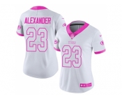 Women Nike Green Bay Packers #23 Jaire Alexander White Pink Stitched NFL Limited Rush Fashion Jersey
