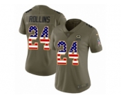 Women Nike Green Bay Packers #24 Quinten Rollins Limited Olive USA Flag 2017 Salute to Service NFL Jersey